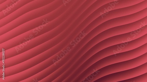 Soft Rose Pink 3D Geometric Wave Motion, featuring layered waves in a warm rose-pink to coral gradient ideal for lifestyle content, wellness apps, or creative studio backdrops