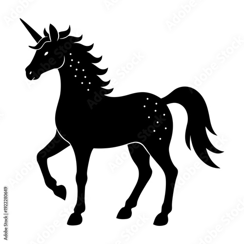 Enchanted Unicorn Emblem Vector Art.