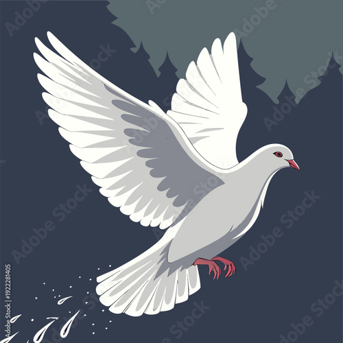 white dove flying