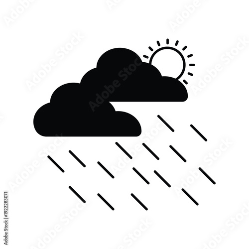Rainy Day icon with white background vector stock illustration