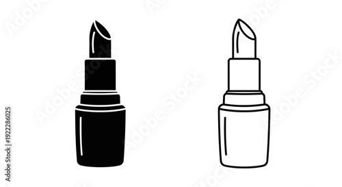 Black and white mascara bottles with applicator brushes, minimalist design, beauty product Vector