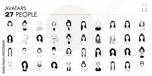 Collection of diverse avatar icons representing twenty seven people
