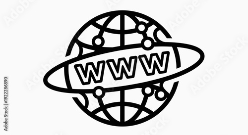World Wide Web icon representing global internet connection and communication.