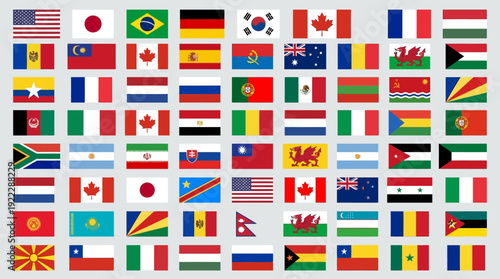 A comprehensive collection of national flags from countries around the world, representing global diversity and unity