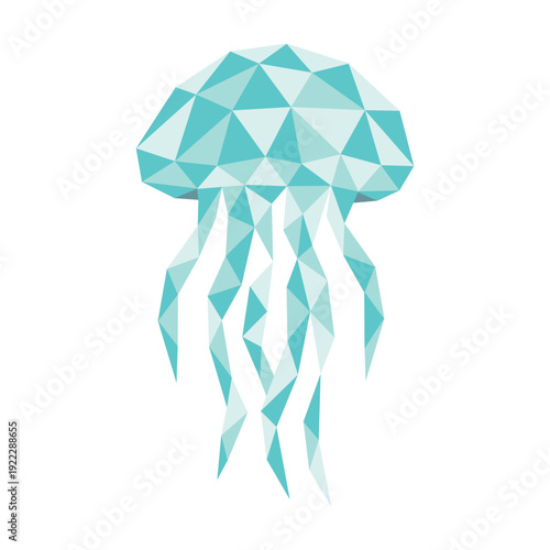 polygonal low poly jellyfish vector