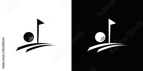 simple golf course logo vector
