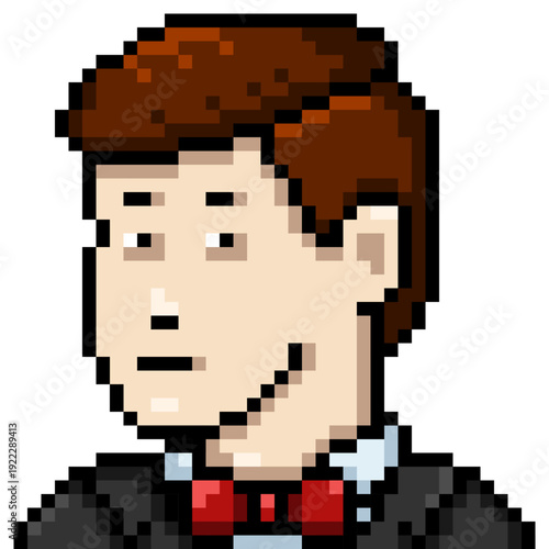 Vector Pixel Art Userpic of Man in Suit