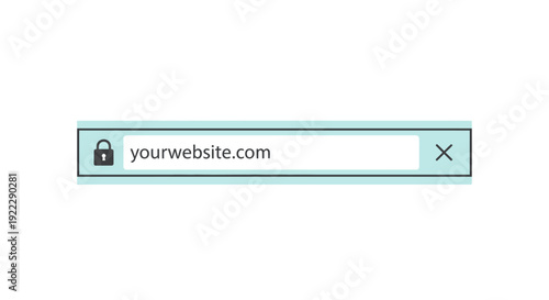 Secure website address bar with padlock icon and close button.