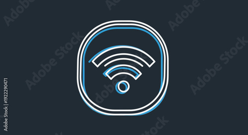 Glowing Wifi Symbol Icon Digital Technology Concept.