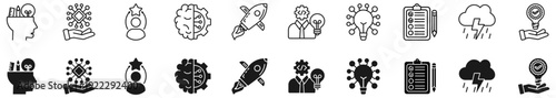 Innovation icon set. Creativity and idea symbol. 