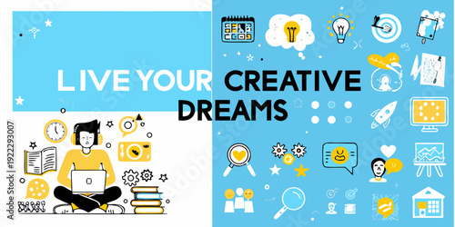 Inspiring creativity a visual representation of dreams and innovative ideas