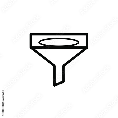 Simple vector illustration of a funnel, a common laboratory and kitchen tool for pouring liquids or fine-grained substances into a narrow opening