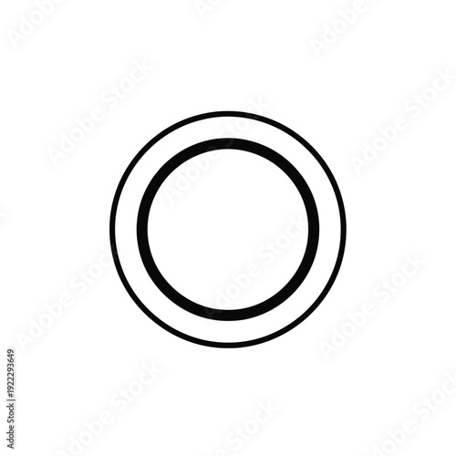 Concentric circle minimalist graphic icon with clean lines. A modern geometric shape for UI design, abstract concepts, and versatile symbolic representation