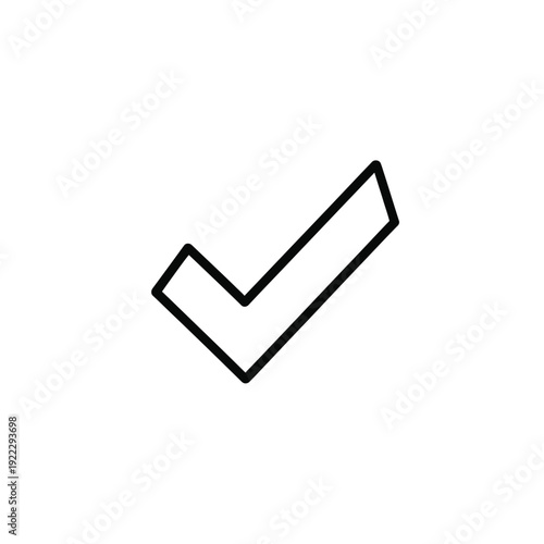 A simple black and white checkmark icon, perfect for indicating completion, success, or approval in various digital and print applications