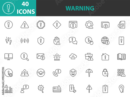 set of alert and warning icons. vector illustration