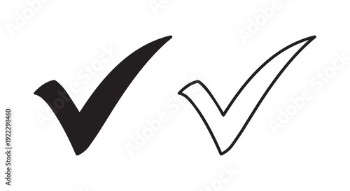 Green check mark icons and tick symbols in circle and checkbox style representing approval, confirmation, success and completed tasks, modern minimal vector set for web interfaces, apps, checklists an