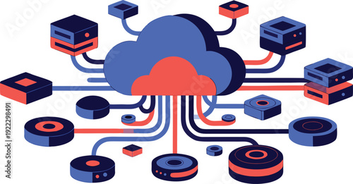 Cloud Computing Server Network Concept