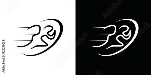 simple running person vector logo