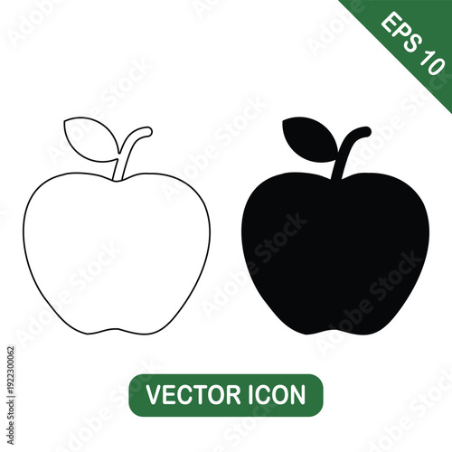 Simple Apple Outline and Glyph Icons