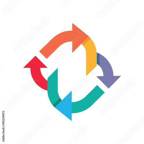 Abstract Arrow Flow Representing Technology Upgrade Line Art Vector illustration