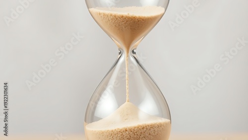 An hourglass with sand flowing both ways, illustrating conflicting health guidance in a surreal way. wellbeing guides.