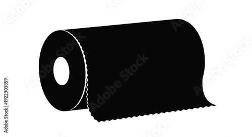 A simple black roll of paper towels sharply defined silhouette