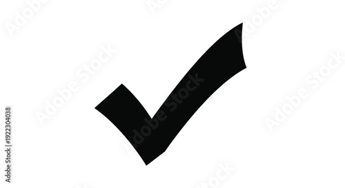 Simple black check mark icon against a white background silhouette