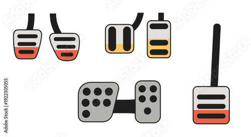 Accelerator Pedal clean modern color vector.eps