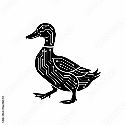 Digital Duck Circuit Board Technology Concept.