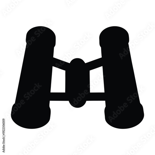 Black Silhouette of Binoculars Equipment Instrument for Seeing Remote Objects