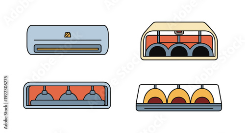 Airbag Line art creative color composition illustration.eps