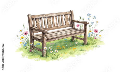 wooden bench in the park