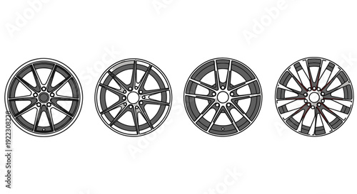 Alloy Rim Line art abstract colorful design illustration.eps