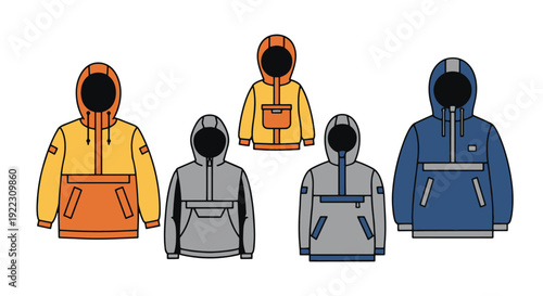 Anorak Line art minimal abstract vector