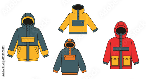 Anorak Line art creative abstract concept vector