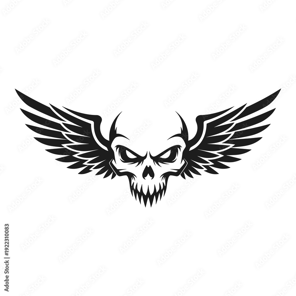Obraz premium Stunning skull with wings symbolizing freedom and rebellion