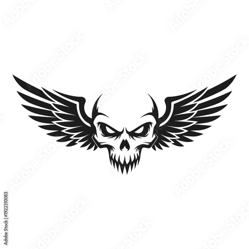 Stunning skull with wings symbolizing freedom and rebellion