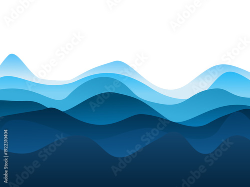 Abstract blue Waves background with gradient layers for water, sea, and ocean themes. Layered blue wave pattern vector art for digital backgrounds and creative graphic projects.