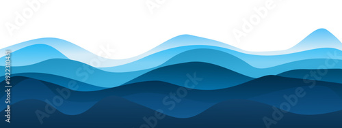 Abstract blue Waves background with gradient layers for water, sea, and ocean themes. Layered blue wave pattern vector art for digital backgrounds and creative graphic projects.