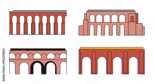 Aqueduct Line art abstract dynamic style vector.eps
