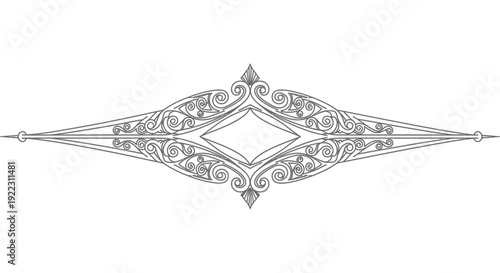 Intricate Ornate Diamond Shape Divider Element Design.