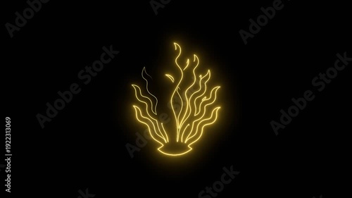 Wallpaper Mural Seaweed icon. Seafood shop signboard, restaurant menu, fish market design template. Fresh seafood. Neon glowing. Torontodigital.ca