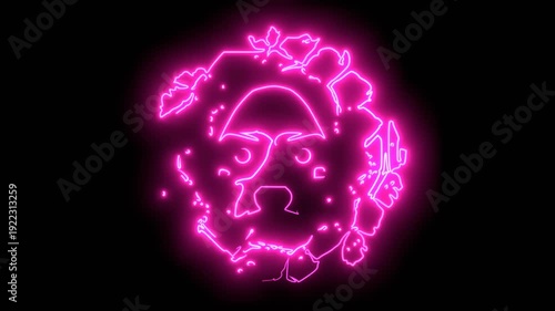 Wallpaper Mural Demonic ugly face animation. Neon shine. Torontodigital.ca