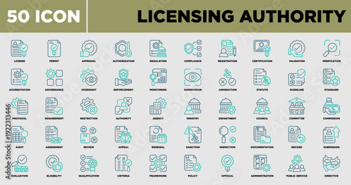 Licensing Authority Icon Sheet Line Green