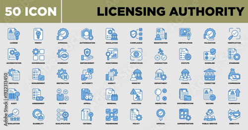 Licensing Authority Icon Sheet Blue White