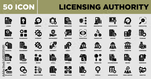 Licensing Authority Icon Sheet Glyph Black