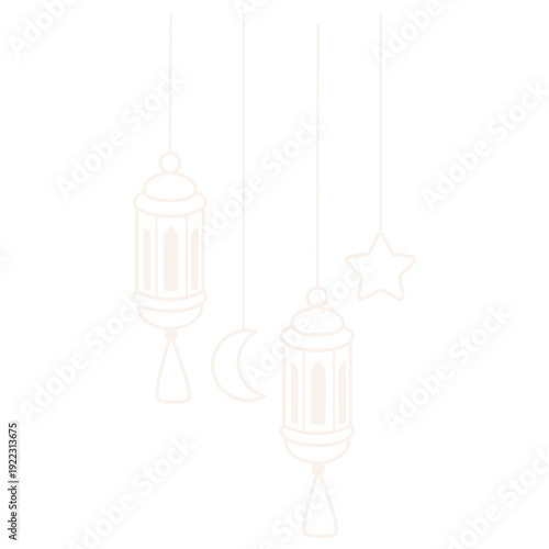 Islamic Eid Line Art Elements