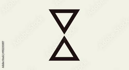 Abstract geometric hourglass symbol formed by two inverted triangles.