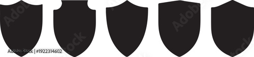 Shield icons set. Shield shape icons. Symbol shape. Different shields collection. Police badge. Security sumbol. Protect shield flat style