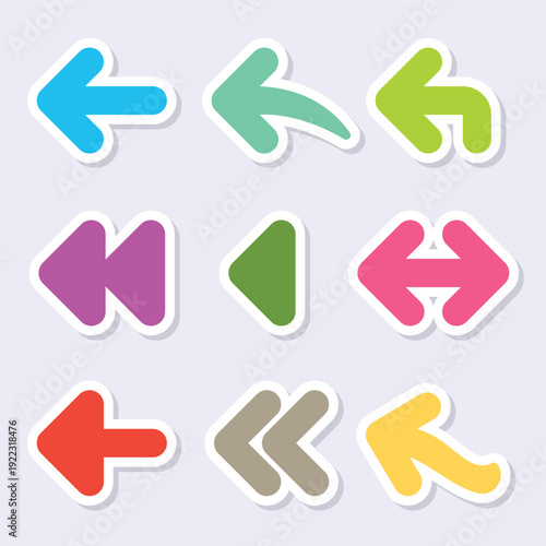 Set of colorful arrow stickers